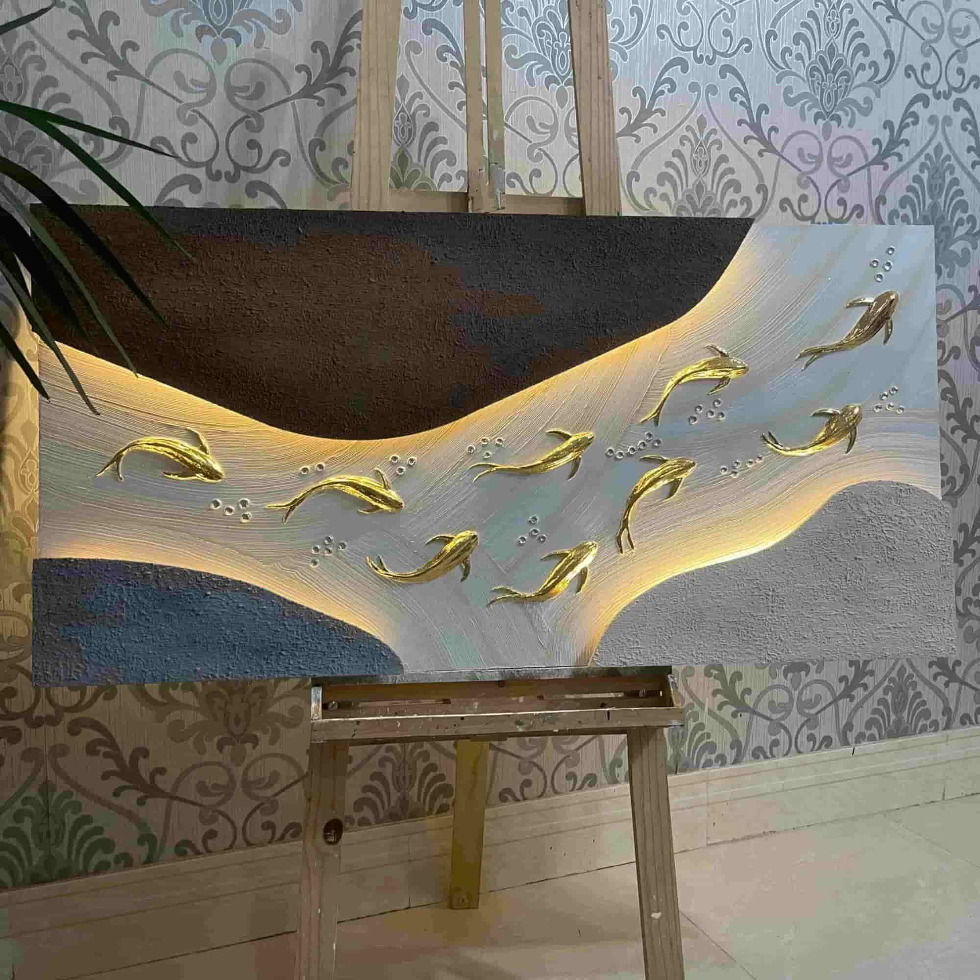 تابلو طرح ماهی برجسته